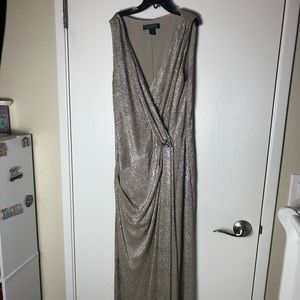 Ralph Lauren evening gold dress